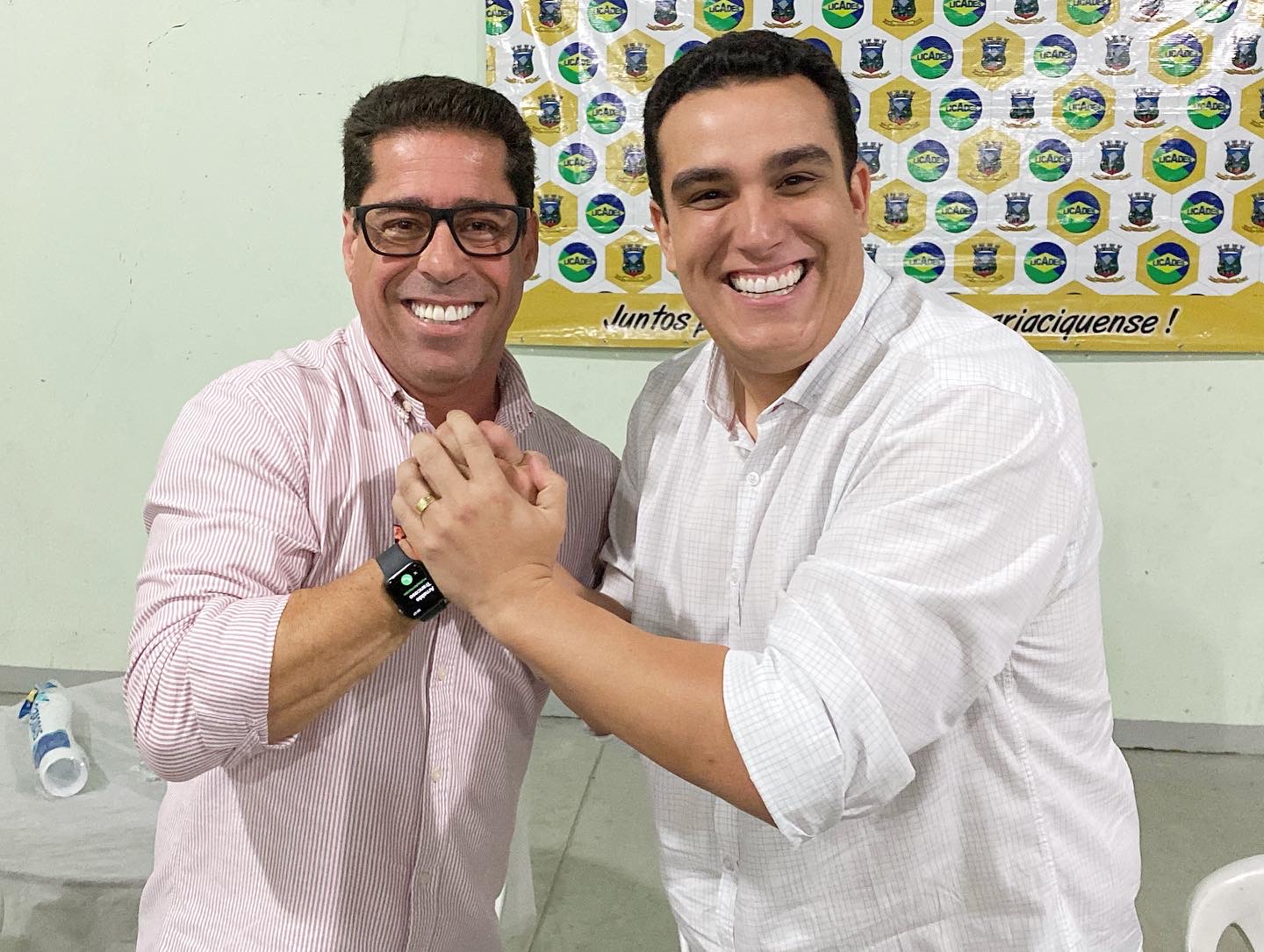 Marcelo Santos e Erick Musso em agenda no município de Cariacica / Foto: Guto Netto